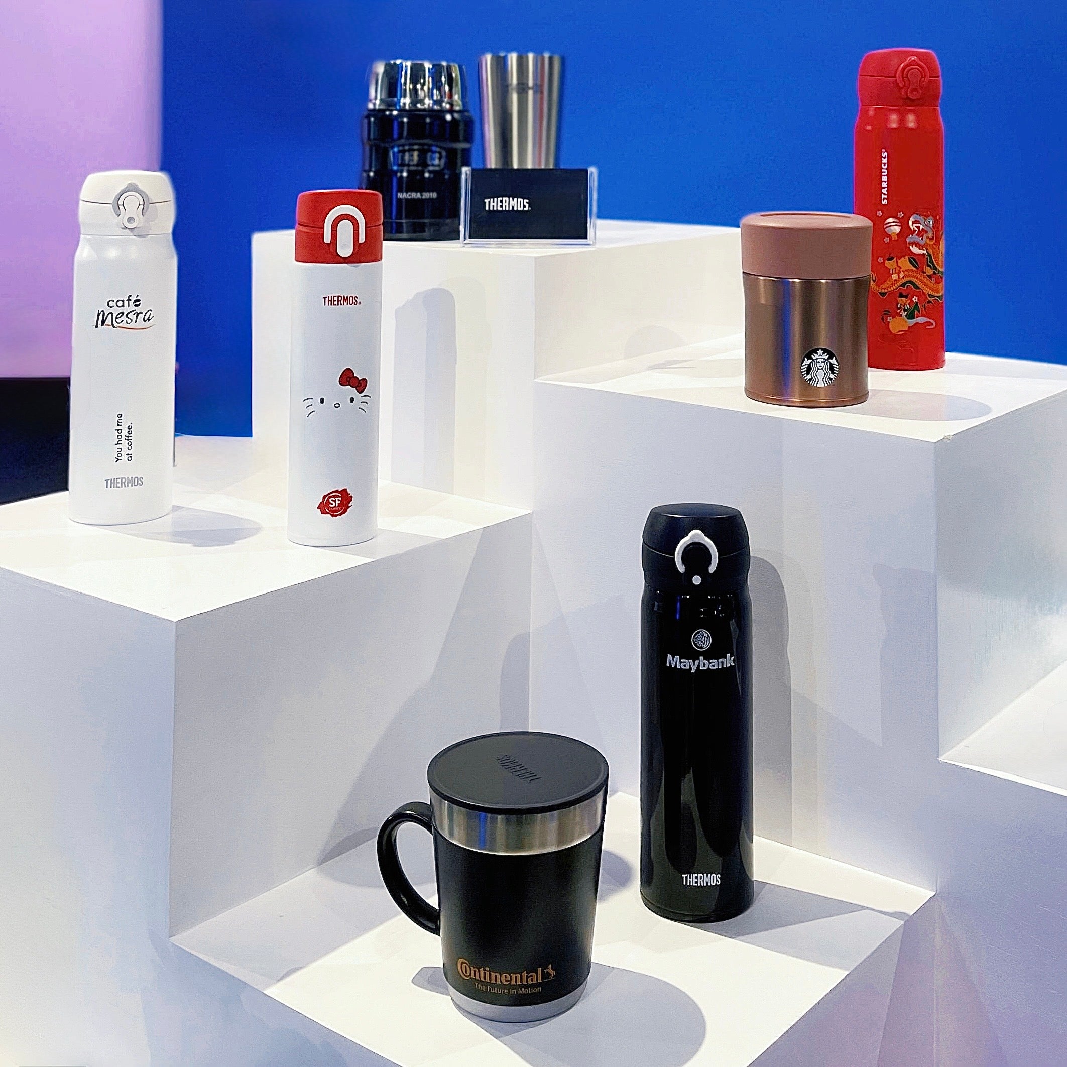 Corporate drinkware showroom display in Malaysia