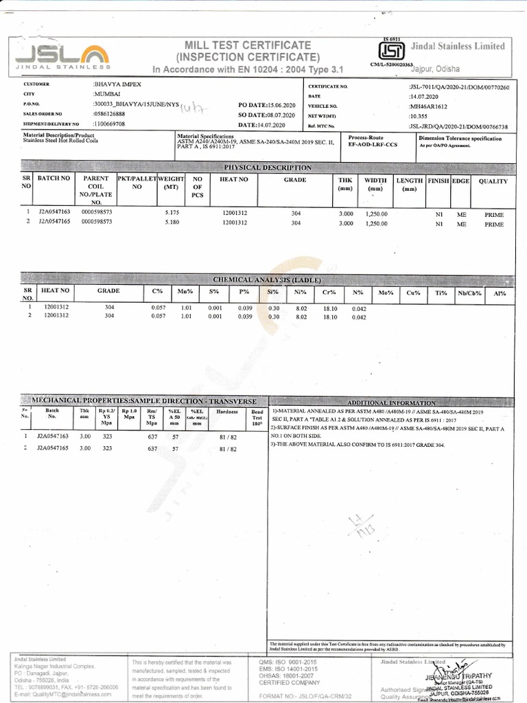 Steel grade comparison